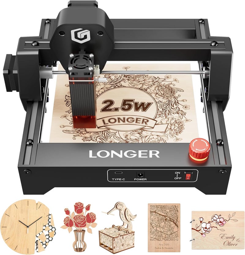 LONGER RAY5 Laser Engraver 2500mW High Precision 0.04 * 0.04mm Laser Cutter and Engraving Machine 130x130mm Working Area Mini Portable Laser Engraver for Wood Metal Acrylic Glass - Image 1
